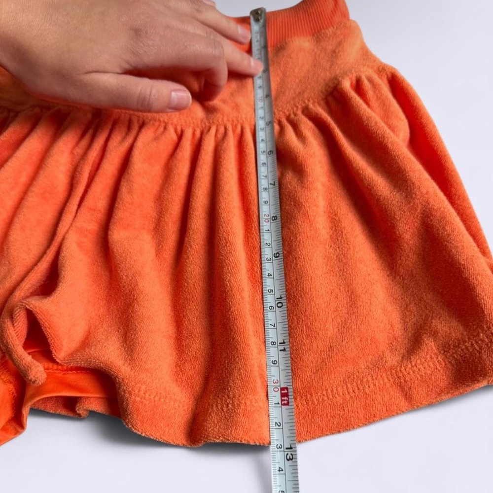 Cider Terry Orange Skort NWT Ruffle Hem Drawstring Mid Rise Women’s L - Picture 5 of 7